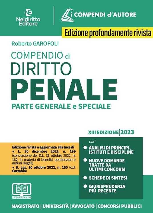 Compendio di diritto penale. Parte generale e speciale. Con espansione online - Roberto Garofoli - copertina