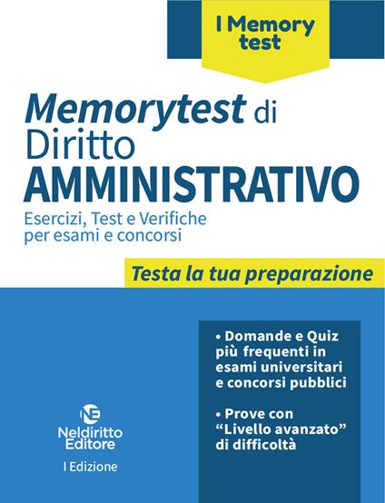 Memorytest di diritto amministrativo. Esercizi, test e verifiche per esami e concorsi - copertina