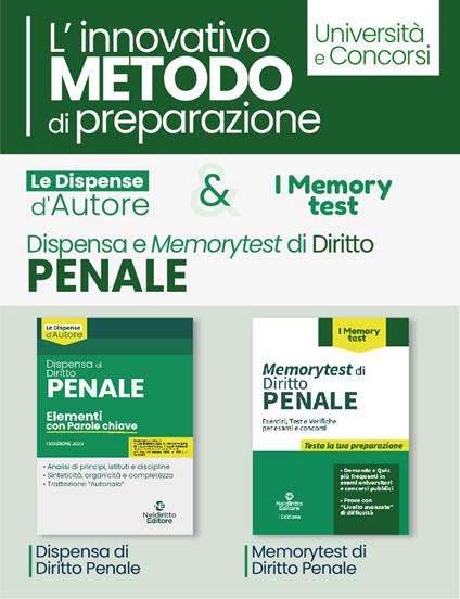 Kit dispensa di diritto penale + Memory test di penale - copertina
