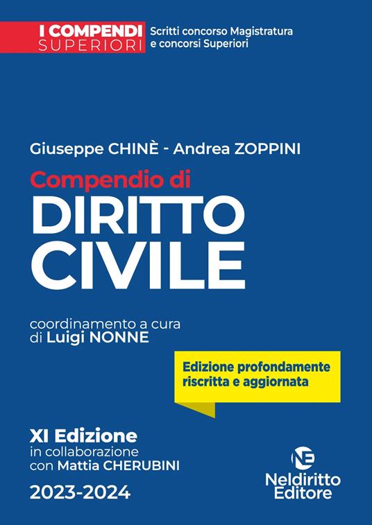 Compendio di diritto civile 2023-2024 - Giuseppe Chiné,Andrea Zoppini - copertina