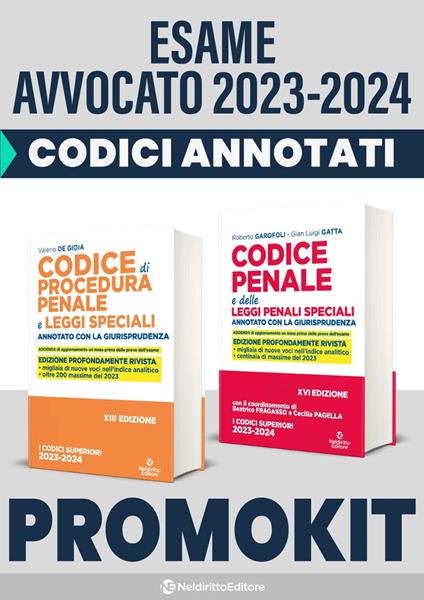 Kit esame avvocato 2023-2024: Codice penale e delle leggi penali speciali. Annotato con la giurisprudenza-Codice di procedura penale e leggi speciali. Annotato con la giurisprudenza - Valerio De Gioia - copertina