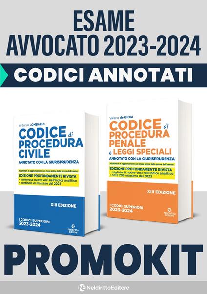 Kit Codici Esame Avvocato 2023: Codice procedura civile annotato con la giurisprudenza-Codice procedura penale - Roberto Garofoli - copertina