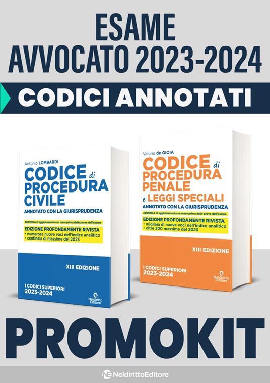 Kit Codici Esame Avvocato 2023: Codice procedura civile annotato con la giurisprudenza-Codice procedura penale - Roberto Garofoli - copertina