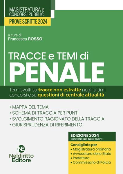 Temi e tracce di penale per il concorso in magistratura 2024 - copertina
