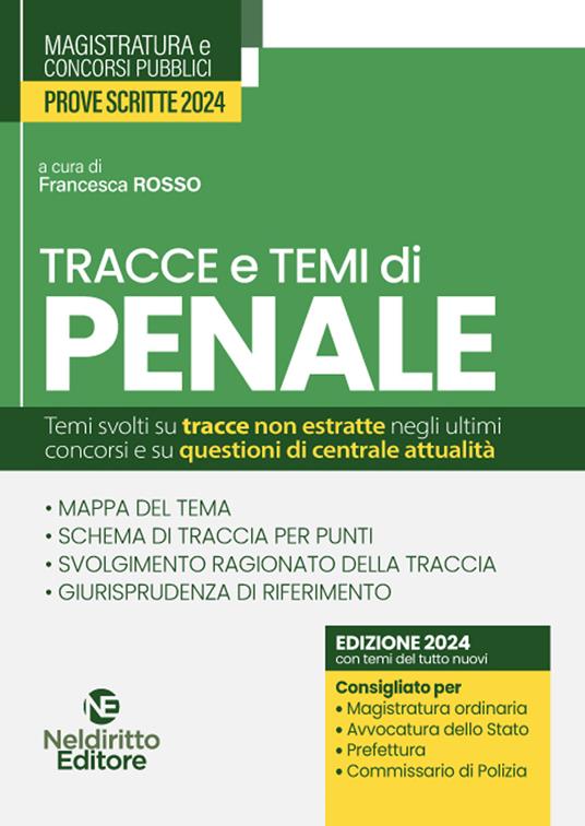 Temi e tracce di penale per il concorso in magistratura 2024 - copertina