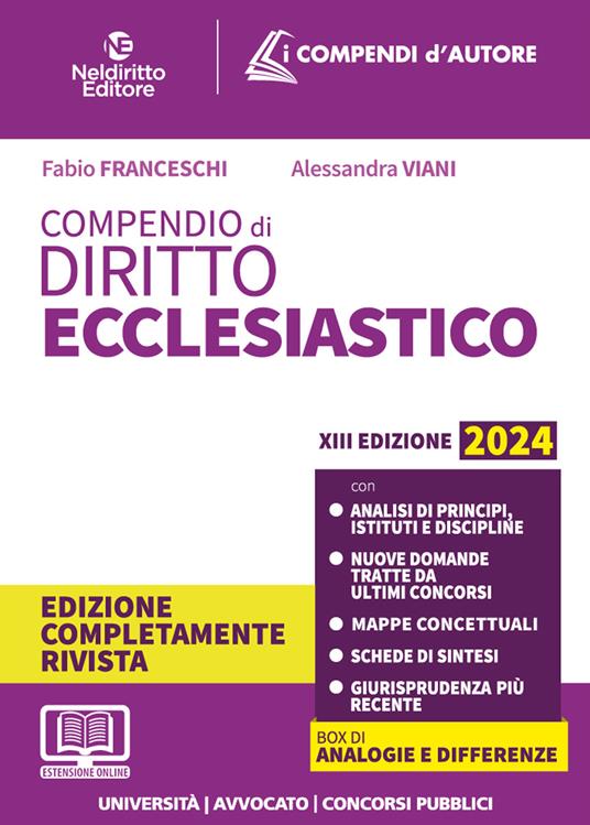 Compendio di diritto ecclesiastico - Fabio Franceschi,Alessandra Viani - copertina