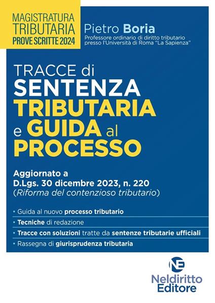 Tracce di sentenza tributaria e guida al processo per il concorso per Magistrato tributario - copertina
