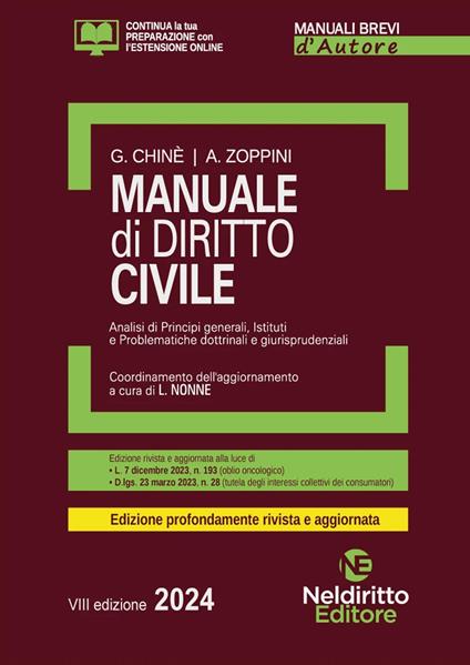 Manuale di diritto civile - Giuseppe Chiné,Andrea Zoppini - copertina