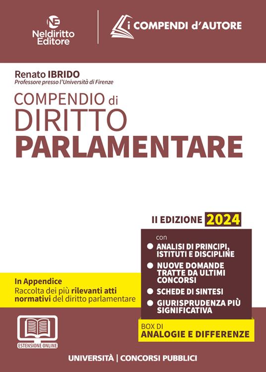 Compendio di diritto parlamentare - Renato Ibrido - copertina