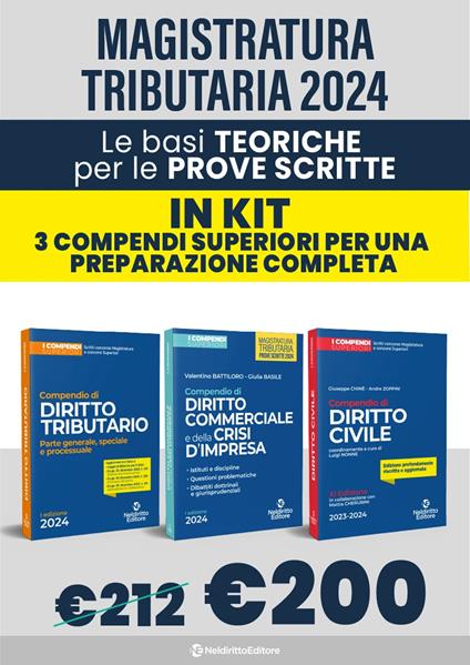 Kit le basi teoriche per la magistratura tributaria: 3 compendi superiori - copertina