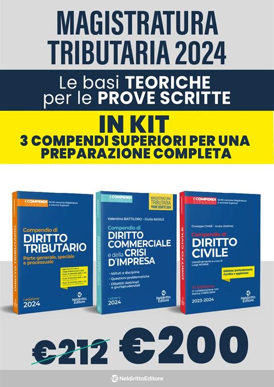 Kit le basi teoriche per la magistratura tributaria: 3 compendi superiori - copertina