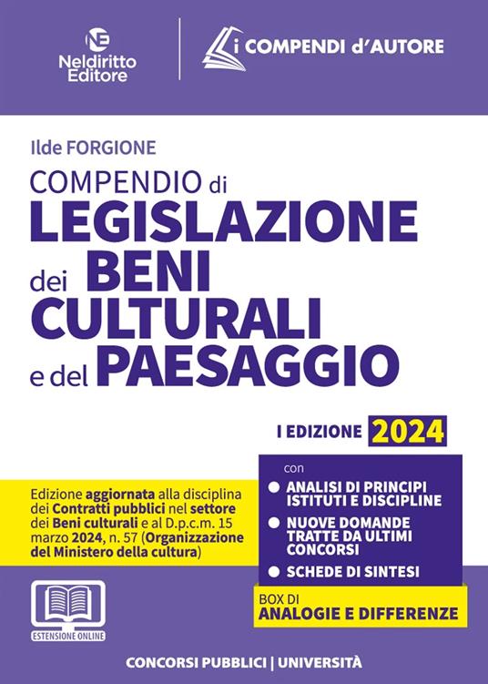 Compendio di Legislazione dei beni culturali e del paesaggio 2024 - copertina