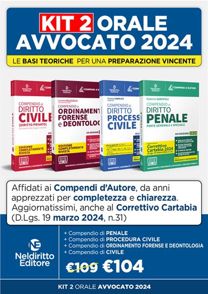 Speciale Orale Avvocato kit a compendi (Civile, Ordinamento forense + Procedura Civile + Penale) - copertina