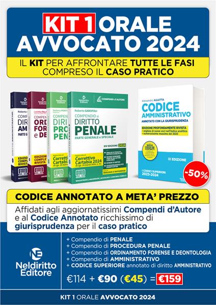 Speciale Orale Avvocato kit 4 compendi (Amministrativo, Ordinamento forense + Penale + Procedura Penale + Codice Amministrativo Annotato 2023) - Roberto Garofoli - copertina