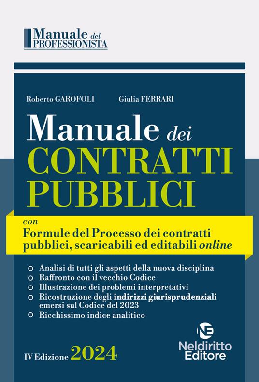 Manuale dei contratti pubblici con Formulario del Processo 2024 - copertina