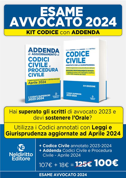 Codice civile annotato con la giurisprudenza 2023 + Addenda codice civile e procedura civile 2024. Nuova ediz. - copertina