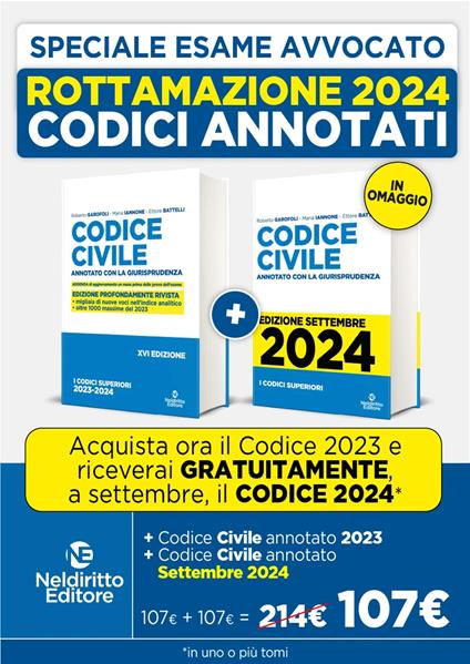 Rottamazione: Codice civile annotato con la giurisprudenza 2023-2024. Esame Avvocato 2023-2024-Codice civile annotato con la giurisprudenza 2023-2024. Esame Avvocato 2024-2025 - copertina
