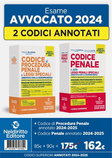 Kit Codice penale + Procedura penale annotato con la giurisprudenza per l'esame di avvocato 2024. Nuova ediz. - Valerio De Gioia,Roberto Garofoli,Gian Luigi Gatta - copertina