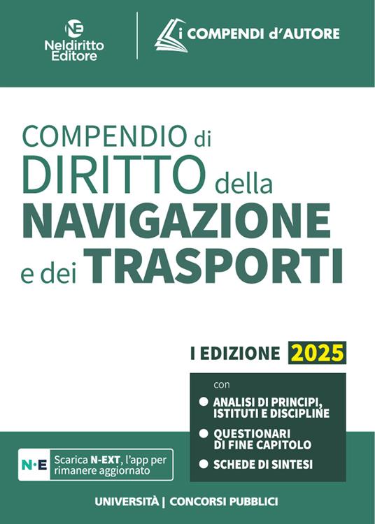 Compendio di diritto della navigazione e dei trasporti 2025 - G. Miccolis - copertina
