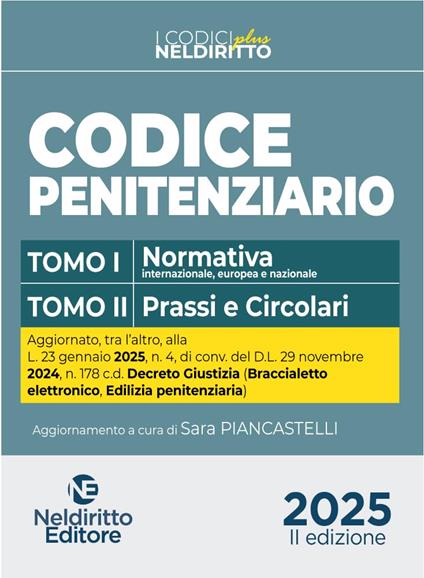 Codice penitenziario - Sara Piancastelli - copertina