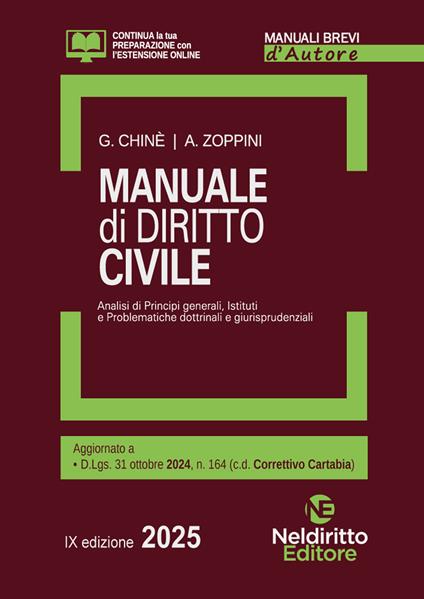 Manuale di diritto civile. Con espansione online - Giuseppe Chiné,Andrea Zoppini - copertina
