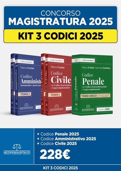 Kit 3 codici 2025: Civile-Penale-Amministrativo 2025 - Marco Fratini - copertina