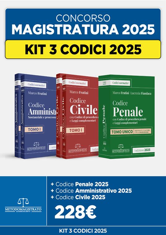 Kit 3 codici 2025: Civile-Penale-Amministrativo 2025 - Marco Fratini - copertina