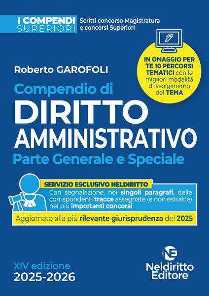 Compendio superiore di diritto amministrativo 2025-2026 per il Concorso in magistratura e per concorsi superiori - Roberto Garofoli - copertina