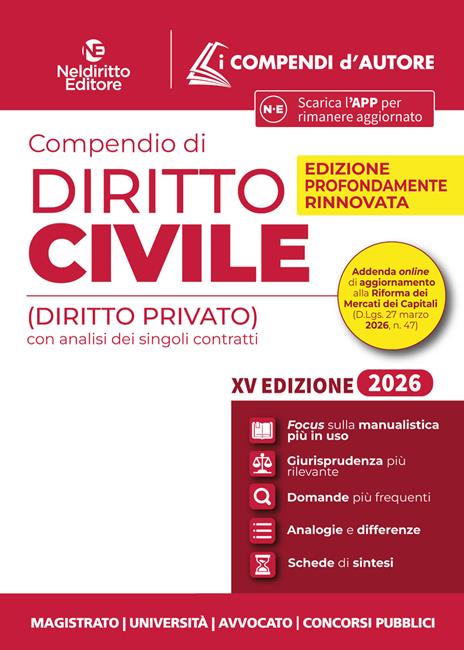 Compendio di diritto civile 2026 - copertina