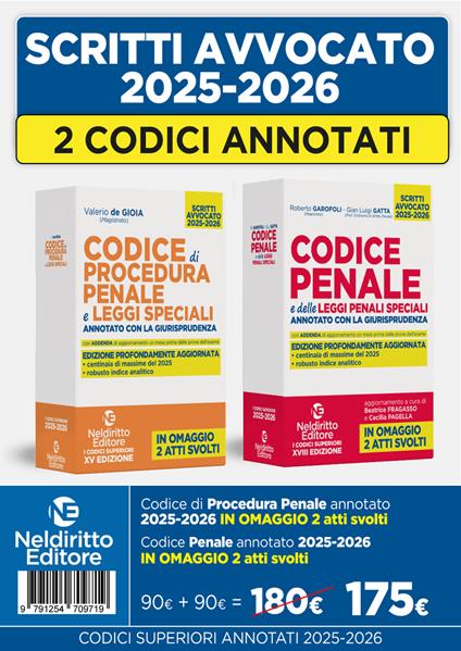 Kit codice penale e codice di procedura penale annotato con la giurisprudenza per l'esame di avvocato 2025-2026 - Roberto Garofoli,Gian Luigi Gatta - copertina