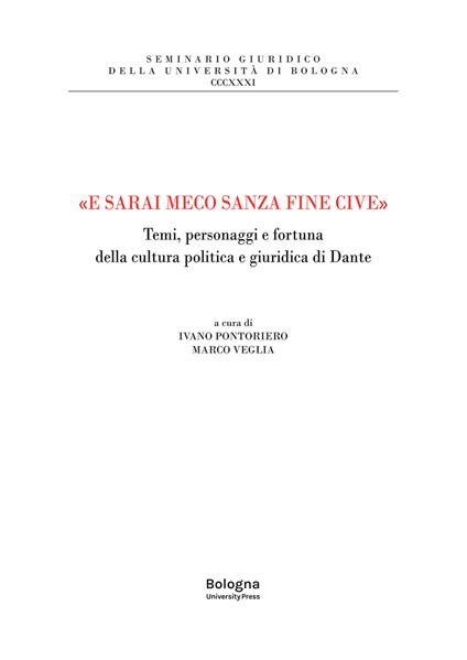 «E sarai meco sanza fine cive» - copertina