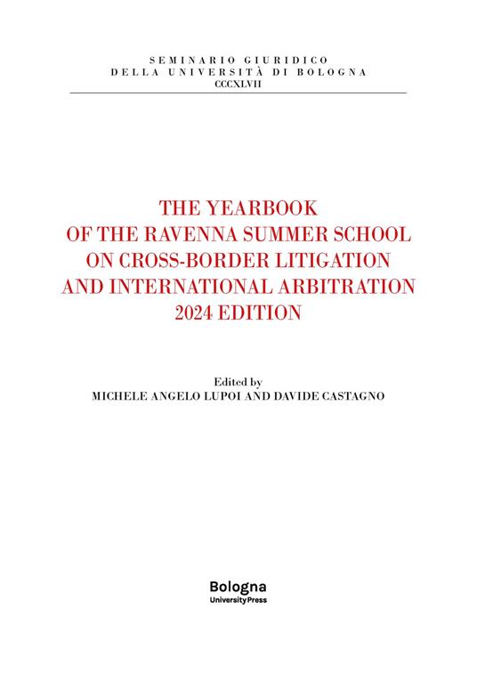 The yearbook of the Ravenna summer school on cross-border litigation and international arbitration 2024 edition - copertina
