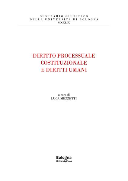 Diritto processuale costituzionale e diritti umani - copertina
