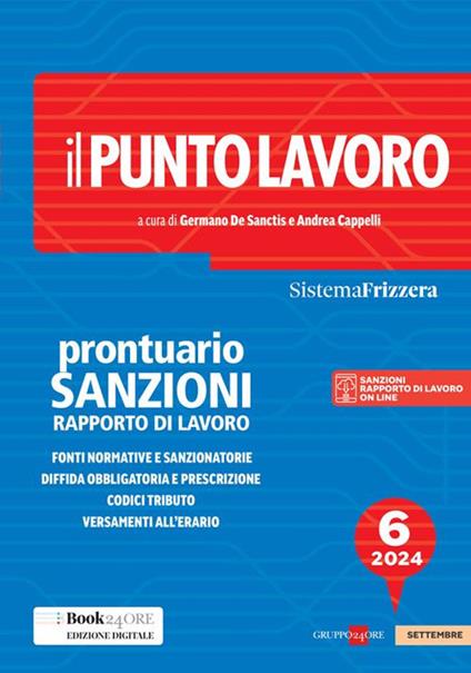 Il punto lavoro. Prontuario sanzioni rapporto di lavoro - copertina