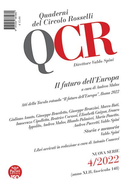 QCR. Quaderni del Circolo Rosselli (2022). Vol. 4: Il futuro dell'Europa - copertina