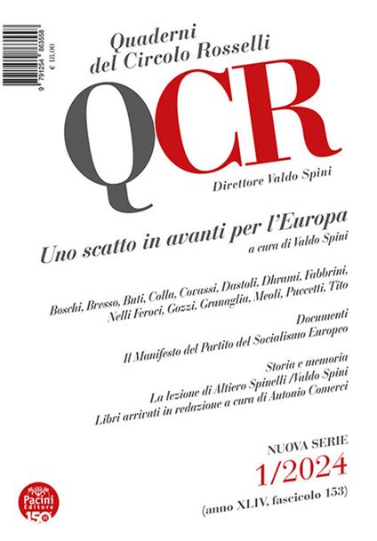 QCR. Quaderni del Circolo Rosselli (2024). Vol. 1: Uno scatto in avanti per l'Europa - copertina