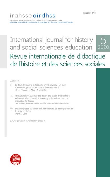 International journal for history and social sciences education-Revue internationale de didactique de l'histoire et des sciences sociales (2020). Ediz. bilingue. Vol. 5 - copertina