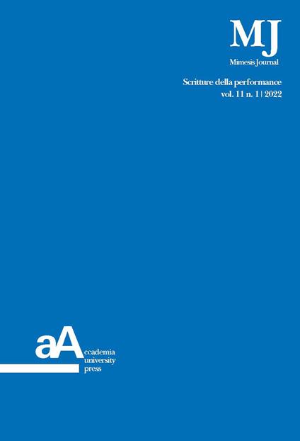 Mimesis journal (2022). Vol. 11/1: Scritture della performance - copertina
