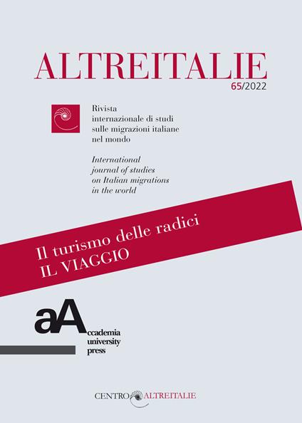 Altreitalie. Rivista internazionale di studi sulle popolazioni di origine italiana nel mondo (2022). Vol. 65 - copertina