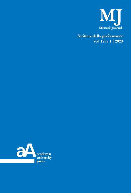 Mimesis journal. Vol. 12/1: Scritture della performance - copertina