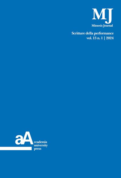 Mimesis journal. Vol. 13/1: Scritture della performance - copertina