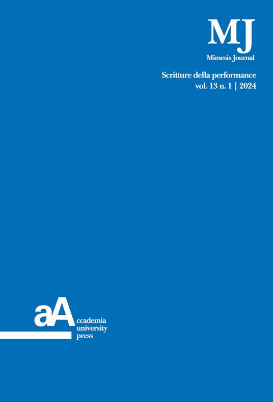 Mimesis journal. Vol. 13/1: Scritture della performance - copertina