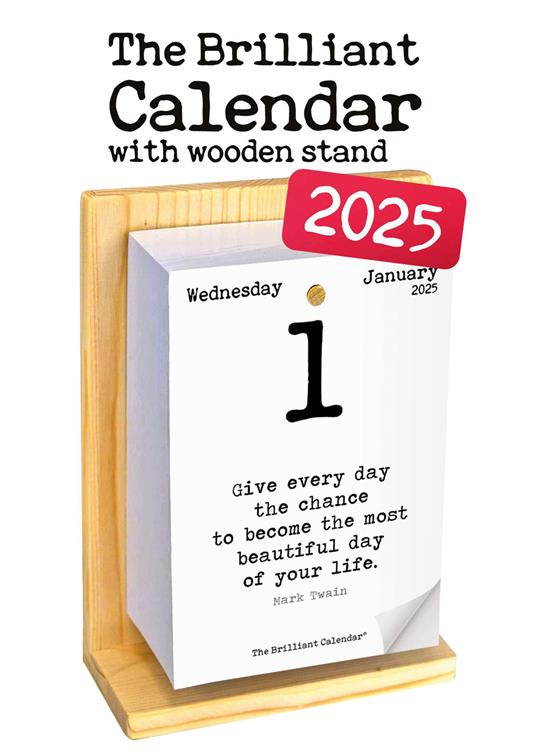 The brilliant calendar 2025 with wooden stand - copertina