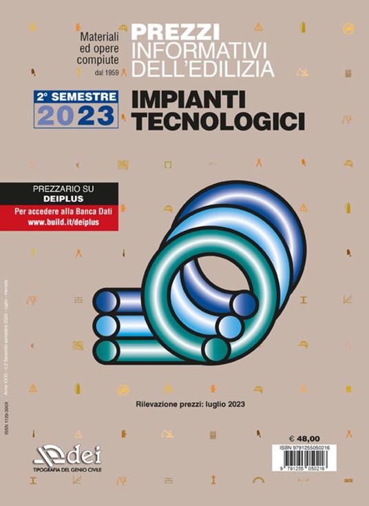 Prezzi informativi dell'edilizia. Impianti tecnologici. 2° semestre 2023. Materiali e opere compiute - copertina