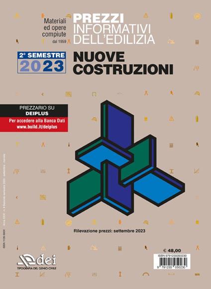 Prezzi informativi dell'edilizia. Nuove costruzioni. 2º semestre 2023. Materiali ed opere compiute. Rilevazione prezzi Settembre 2023 - copertina