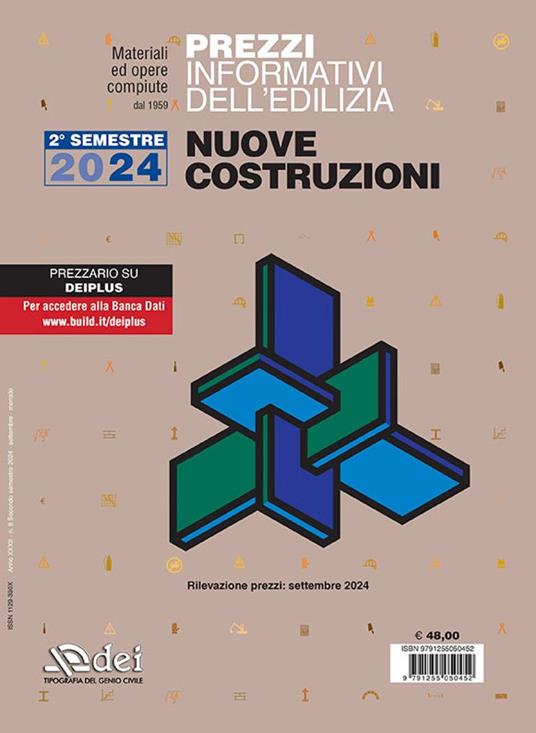 Prezzi informativi dell'edilizia. Nuove costruzioni. 2º semestre 2024. Materiali ed opere compiute. Rilevazione prezzi Settembre 2024 - copertina