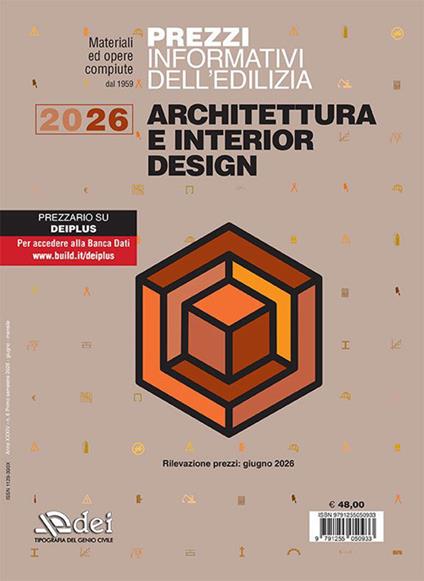 Prezzi informativi dell'edilizia. Architettura e interior design 2026. Rilevazione prezzi giugno 2026 - copertina