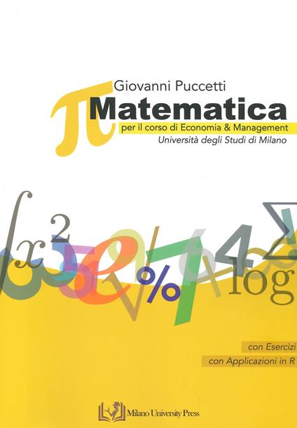 Matematica per il corso di economia e management - Giovanni Puccetti - copertina