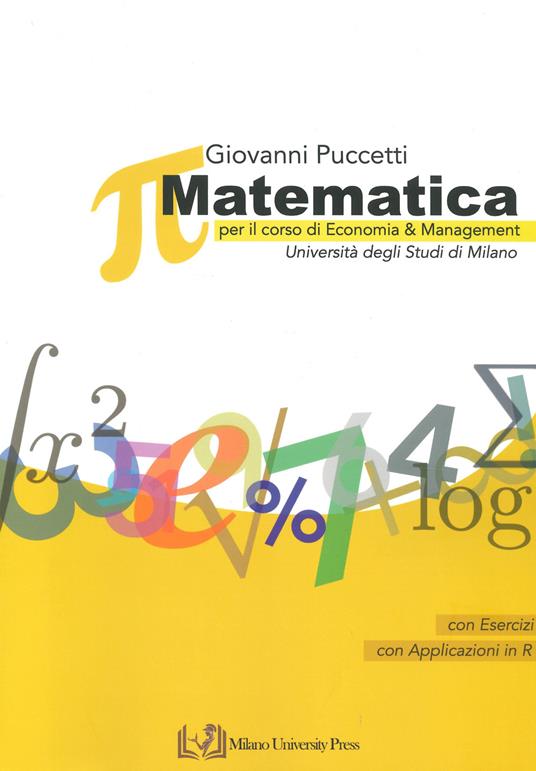 Matematica per il corso di economia e management - Giovanni Puccetti - copertina