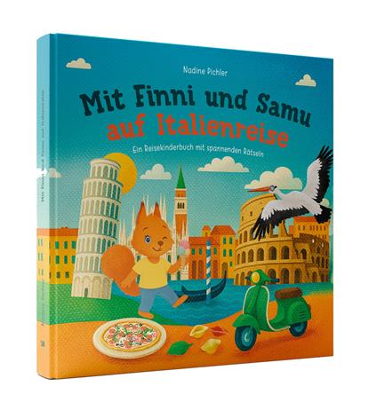Mit Finni und Samu auf Italienreise. Ein Reisekinderbuch mit spannenden Rätseln - Nadine Pichler - copertina